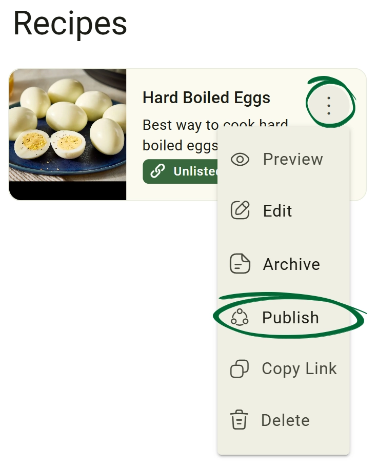Choose Status screenshot